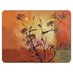 Sunset design corkbacked tablemats. Each place mat has stunning orange red brown and yellow colours