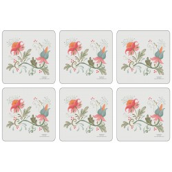 Square floral coasters with Spring design and soft corkbacking