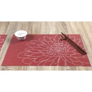 Vermillion red woven vinyl placemats chopstick single tablemat