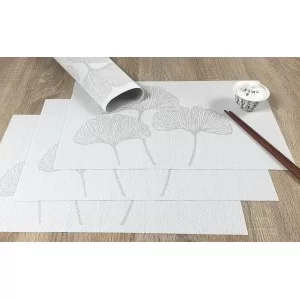 All tablemats with chopsticks. Reverse version of Vanilla Fleximats set of 4 flexible placemats
