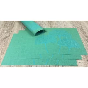 Vibrant green Verdigris woven vinyl tablemats