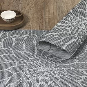 Focused image of the woven vinyl tablemats Steel Fleximats design