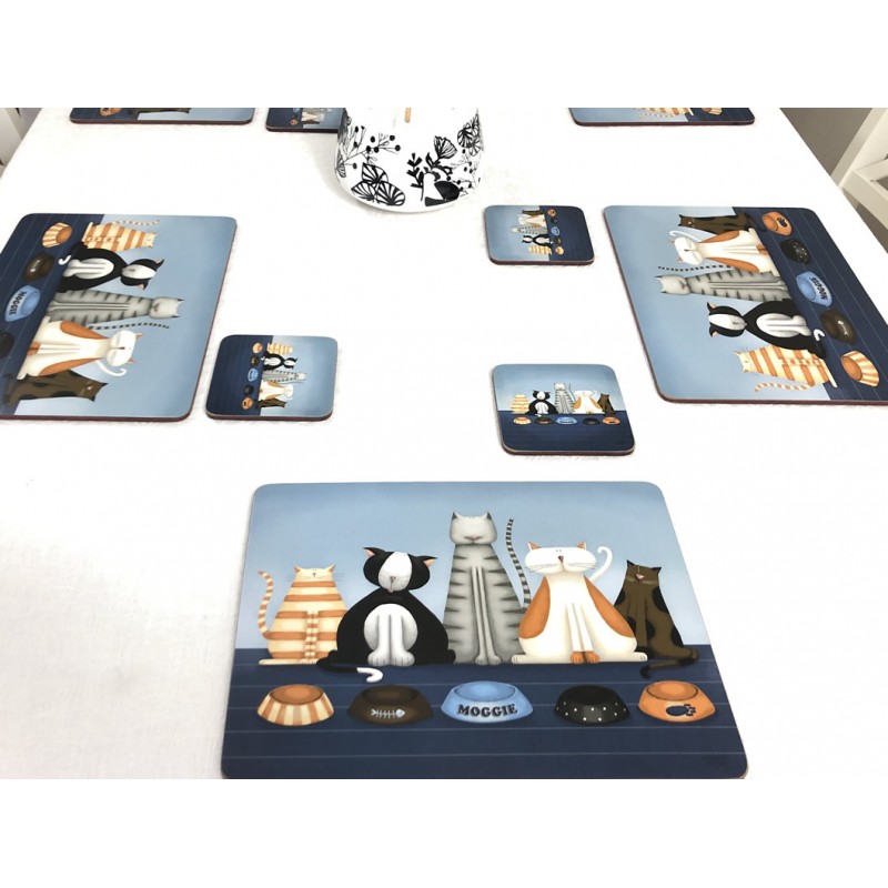 Hungry Cats Placemats, Animal Table Mats