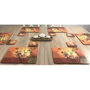 Plymouth Sunset corkbacked tablemats. Each place mat has stunning earthy colours