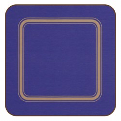 Blue corkbacked melamine drinks coasters, Regal Pro range by Plymouth Pottery, UK made