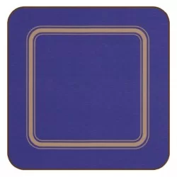 Blue corkbacked melamine drinks coasters, Regal Pro range by Plymouth Pottery, UK made