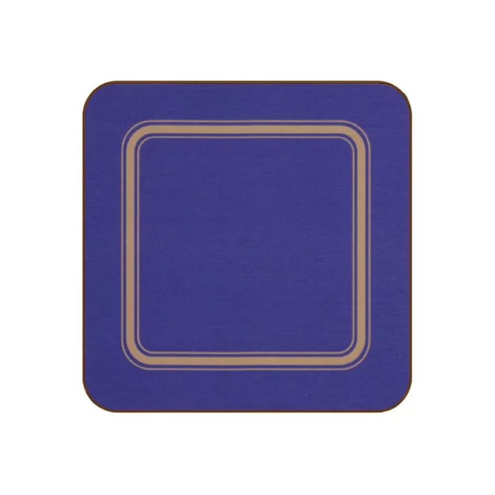 Blue corkbacked melamine drinks coasters, Regal Pro range by Plymouth Pottery, UK made