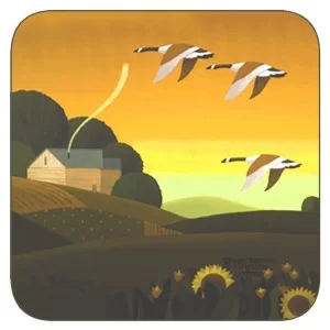 Set of 6 Summer Gold corkbacked coasters
