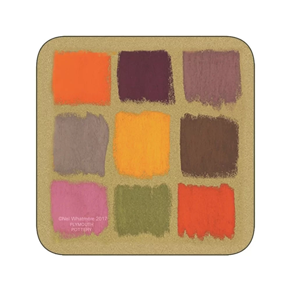 Colourful corkbacked coasters. Harlequin design Colourful corkbacked coasters. Harlequin design