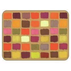 Corkbacked funky placemats colourful Harlequin pattern.