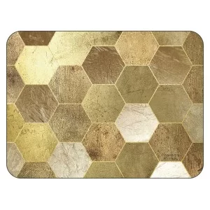 Gold hexagonal blocks Golden Repeat tablemats design