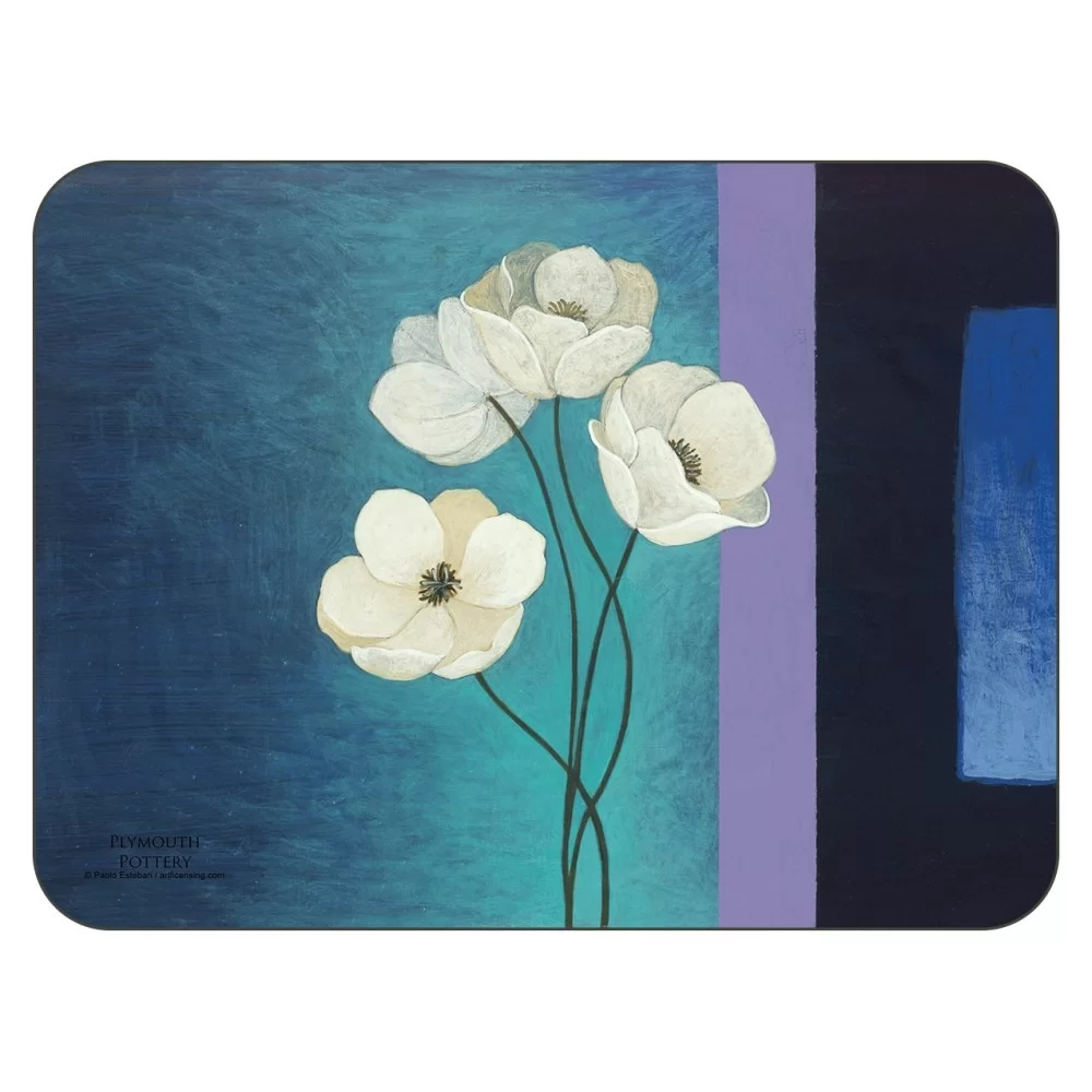 Plymouth Pottery Timeless white flowers tablemats Plymouth Pottery Timeless white flowers tablemats