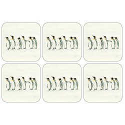 Set of 6 Penguin Parade drinks coasters by Plymouth Pottery