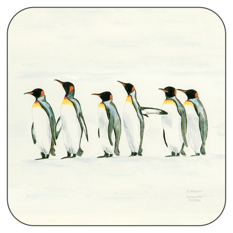 Penguin Parade drinks coasters by Plymouth Pottery Penguin Parade drinks coasters by Plymouth Pottery