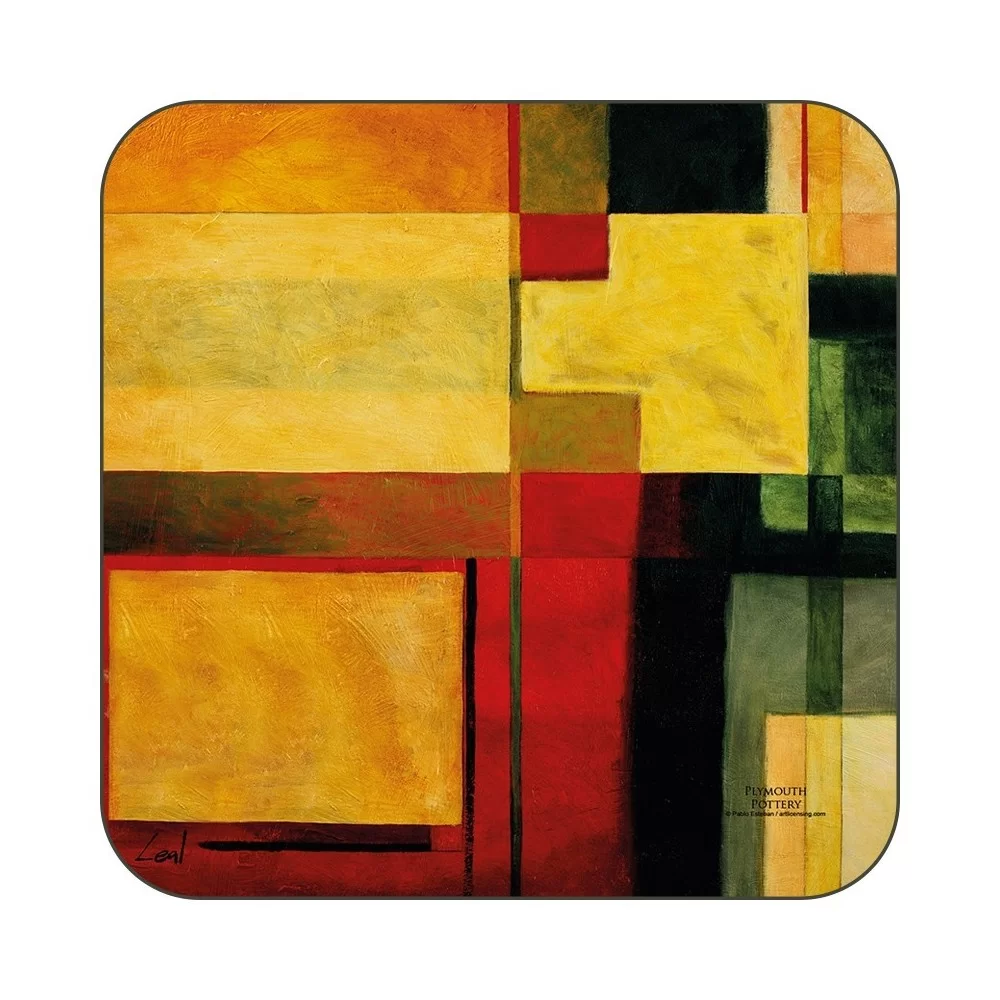 Radiance drinks coasters with yellow green and red coloured blocks Radiance drinks coasters with yellow green and red coloured blocks
