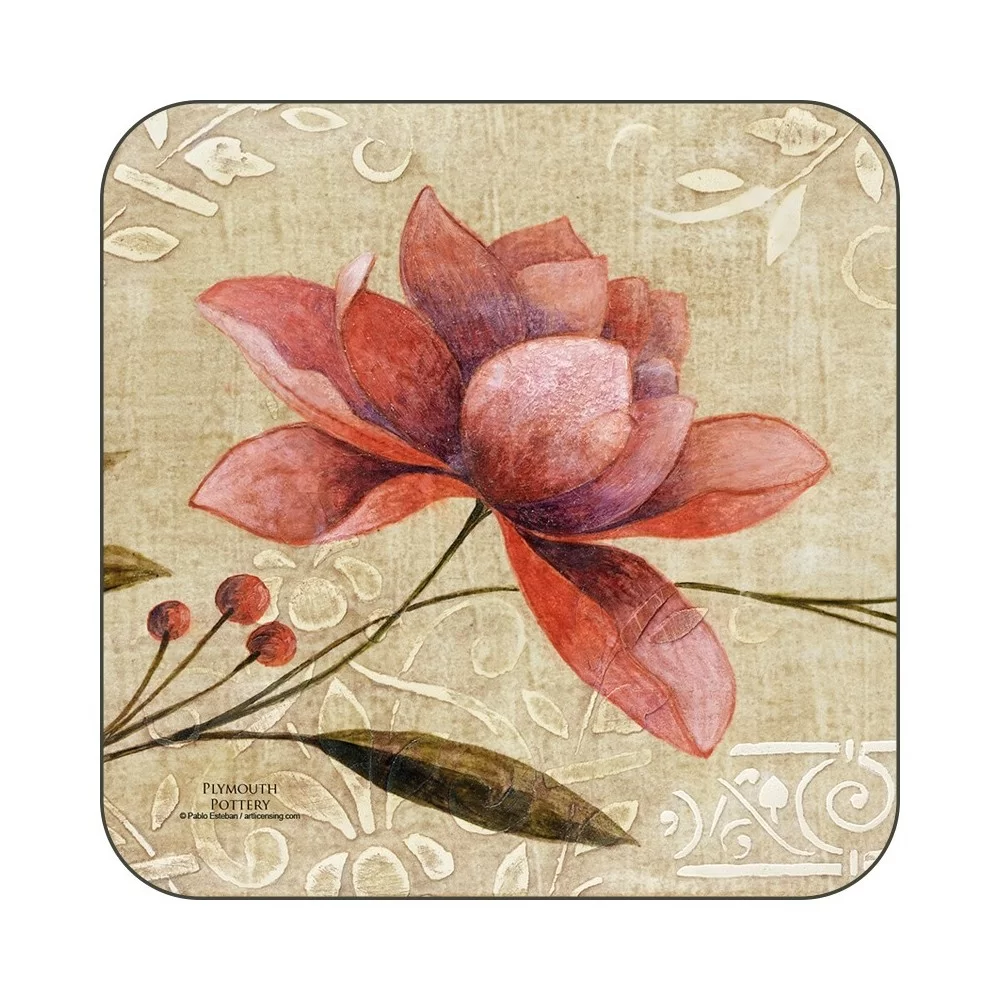 Retro effect Antique Bloom drinks coasters by Plymouth Pottery Retro effect Antique Bloom drinks coasters by Plymouth Pottery