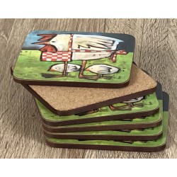 Mother Hen drinks coasters showing corkbacked base