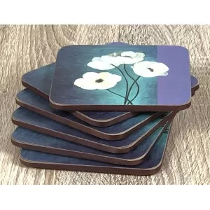 Fanned out display of Timeless drinks coasters by Plymouth Pottery