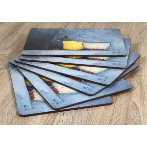 Blue Harmony fruit based set of 6 tablemats all fanned out