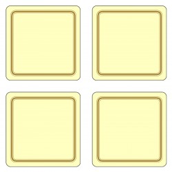 Pack of 4 Cream coloured melamine drinks coasters cork backed UK made tabletop protectors