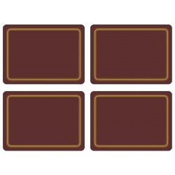 Regal Claret melamine placemats corkbacked UK made, burgundy colour tablemats, set of 4