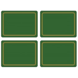 Set of 4 Forest Green melamine placemats, classic corkbacked UK made tablemats