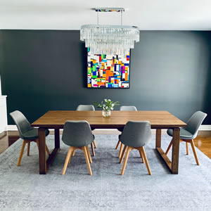 dining table made of dark wood