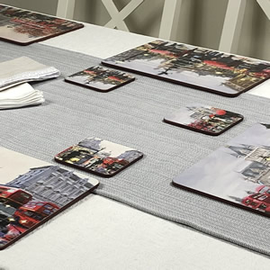 Plymouth Pottery Streets of London drinks coasters set
